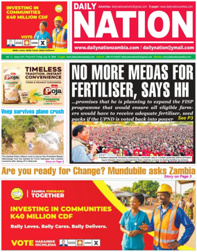 Cover of Daily Nation Newspaper