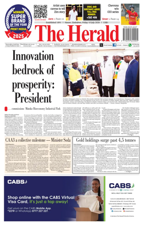 Cover of The Herald (Zimbabwe)