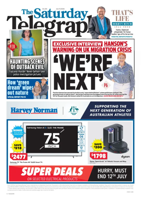 Cover of The Daily Telegraph (Sydney)