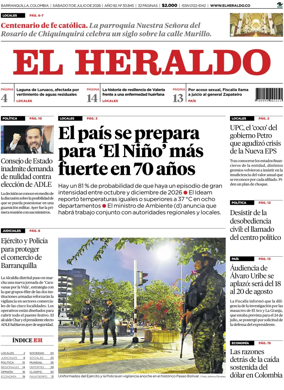 Cover of El Heraldo (Colombia)
