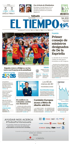 Cover of El Tiempo (Bogota)