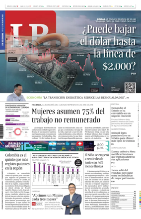 Cover of La Republica (Colombia)