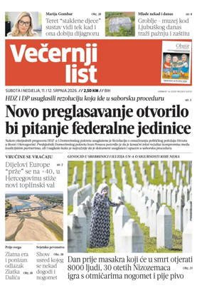 Cover of Vecernji list BiH