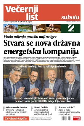 Cover of Vecernji list - Zagreb