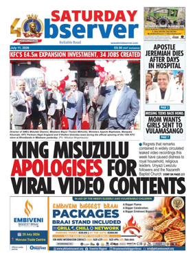 Cover of Saturday Observer (Eswatini)