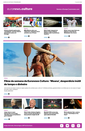 Cover of Euronews Culture and Sport (Portuguese)