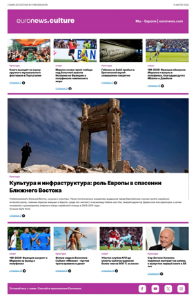 Cover of Euronews Culture and Sports (Russian) Compiled Edition