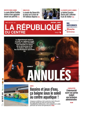 Cover of La Republique du Centre (Orleans - Loiret))