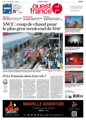 Cover of Ouest France (Cholet)