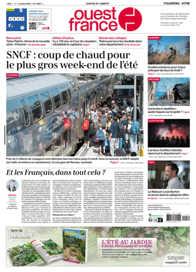Cover of Ouest-France (Fougeres Vitre)