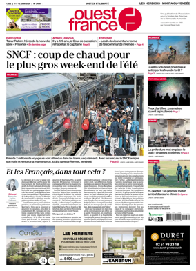 Cover of Ouest France (Les Herbiers / Montaigu)