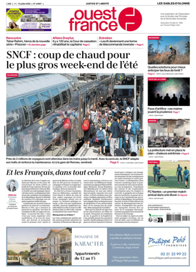Cover of Ouest France (Les Sables-d'Olonne)