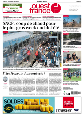 Cover of Ouest France (Lorient)