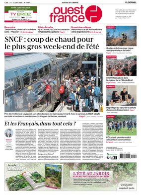 Cover of Ouest France (Ploermel)