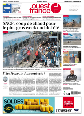 Cover of Ouest-France (Quimperle Concarneau)