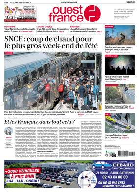 Cover of Ouest France (Sarthe)
