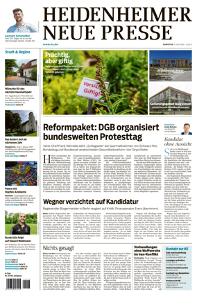 Cover of Heidenheimer Neue Presse