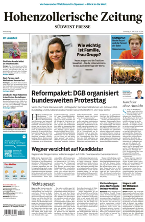 Cover of Hohenzollerische Zeitung