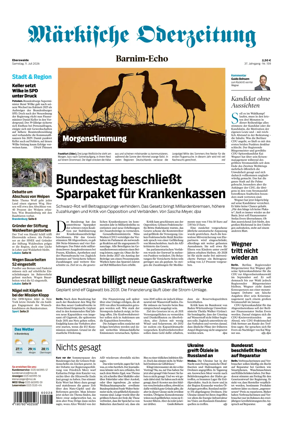 Cover of Markische Oderzeitung Eberswalde