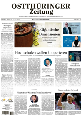 Cover of Ostthuringer Zeitung (Landkreis Saalfeld-Rudolstadt)