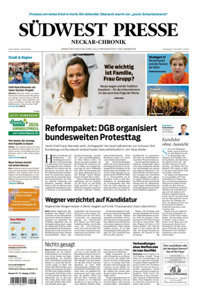 Cover of SUDWEST PRESSE - Neckar-Chronik