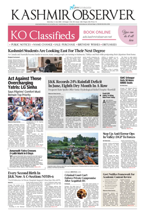 Cover of Kashmir Observer