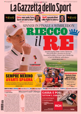 Cover of La Gazzetta dello Sport