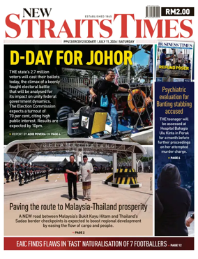 Cover of New Straits Times