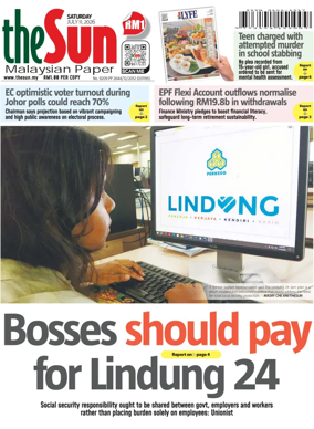 Cover of The Sun (Malaysia)