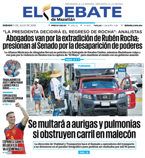 Cover of El Debate de Mazatlan