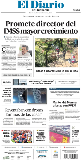 Cover of El Diario de Chihuahua