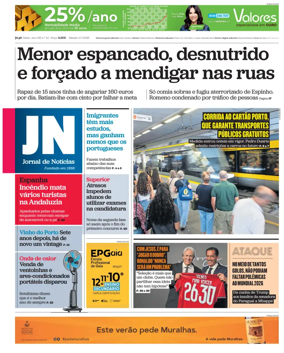 Cover of Jornal de Noticias