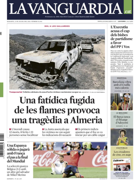 Cover of La Vanguardia (Catalonia - 1st edition)