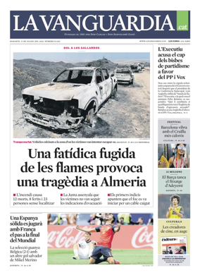 Cover of La Vanguardia (Catala)