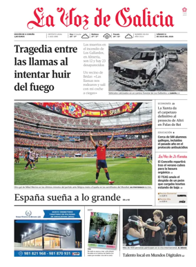 Cover of La Voz de Galicia (A Coruna)