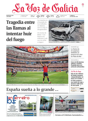 Cover of La Voz de Galicia (Lugo)