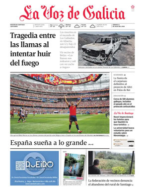 Cover of La Voz de Galicia (Santiago)