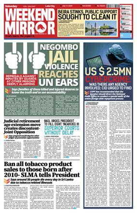 Cover of Daily Mirror (Sri Lanka)