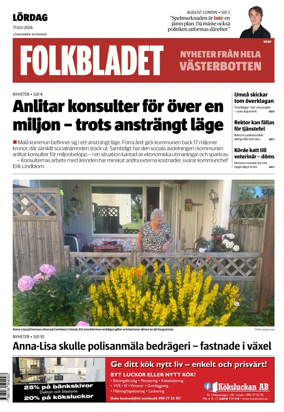 Cover of Folkbladet Vasterbotten