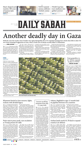Cover of Daily Sabah (Turkey)