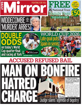 Cover of Daily Mirror (Northern Ireland)