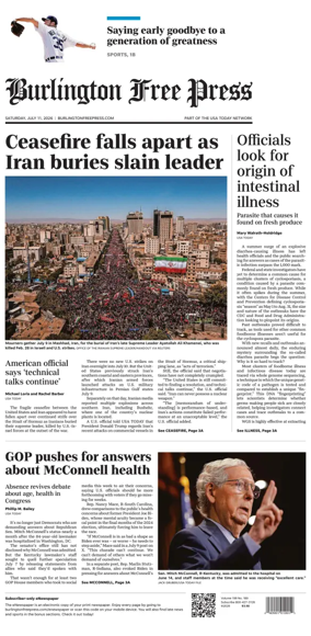 Cover of Burlington Free Press
