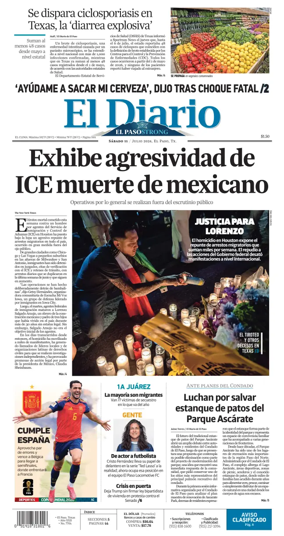 Cover of El Diario de El Paso
