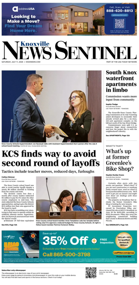 Cover of Knoxville News Sentinel