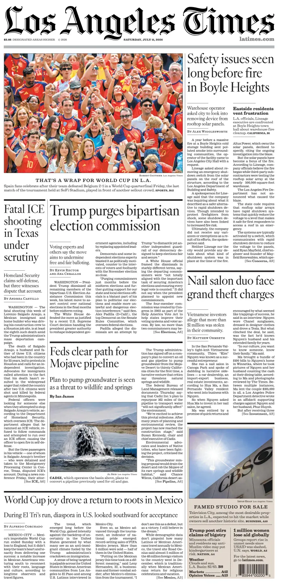 Cover of Los Angeles Times