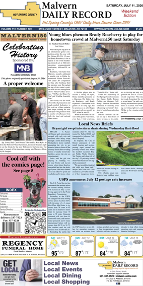 Cover of Malvern Daily Record