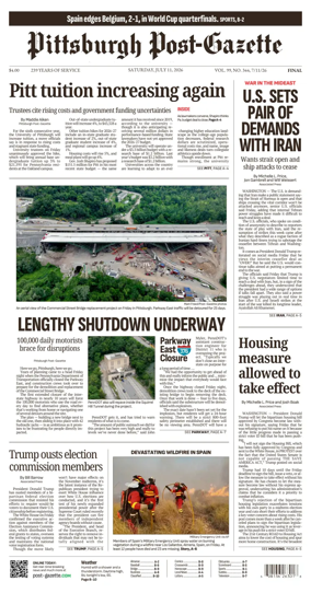 Cover of Pittsburgh Post-Gazette