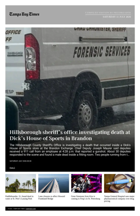 Cover of Tampa Bay Times TFP