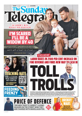 Cover of The Daily Telegraph (Sydney)