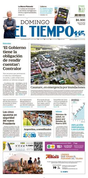 Cover of El Tiempo (Bogota)